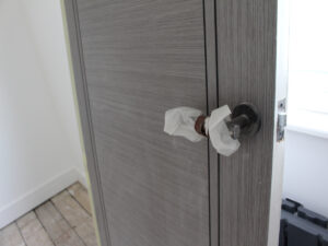 New internal door with new lock and handel